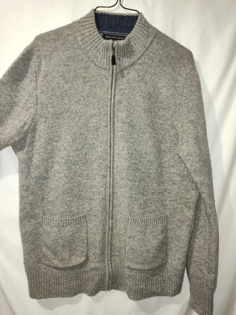 Saks Fifth Avenue Gray Full-Zip Men’s Cardigan